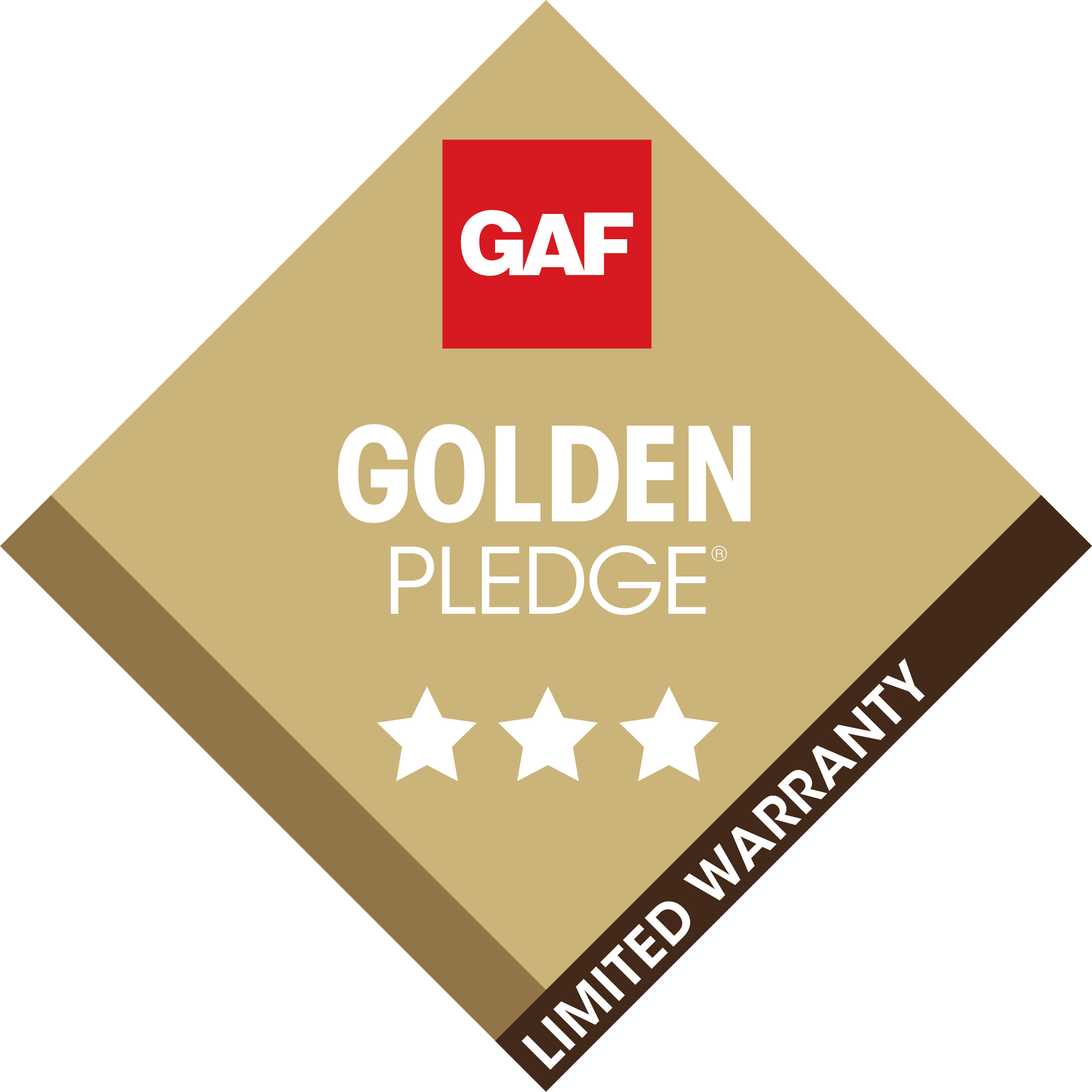 GAF Golden Pledge Limited Warranty badge