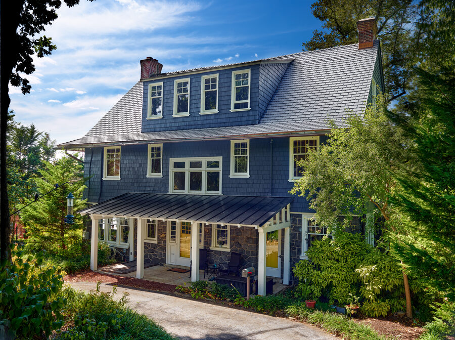 Large home with a DaVinci synthetic slate roof in a soft gray blend